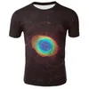 T-shirts pour hommes univers ciel étoilé 3D imprimé T-shirt ample trou noir Vortex à manches courtes col rond haut tendance