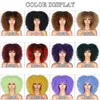 14 cheveux courts Afro crépus bouclés perruques avec frange femmes bandeau perruque synthétique naturel brun blond perruque fête Cosplay Lolitafact