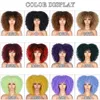 14Short Haar Afro Kinky Curly Pruiken met BANGS Womens Headband Wig Synthetisch Natural Brown Blonde Wig Party Cosplay Lolitafact