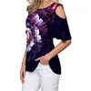 Dames t shirts mode 3D bloemenprint t -shirts vrouwen korte mouw 2023 zomer off de schouder casual top tees vrouwelijk femme