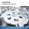 ZONESUN Roll-on Bottles Filling Capping Machine Deodorant Antiperspirant Essential oil Liquid Automatic Magnetic Pump ZS-AFC11