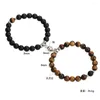 STRAND 2PCS/SET MAGNET BRACELETS PARKE VINTAGE MOETENDE BRASET STONE DANGEN GEKOMPTE BRACLET LOVERS SIEWS Valentijnsdag aanwezig