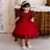 Baby Girl Clothes Summer Dresses Sequined Floral Bow Children Tutu Toddler Party Costume Ball Gown Princess Newborn Baptism 1 Year GC1971