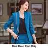 Женские костюмы 2023 Куртка мода Blue Coat Ol Styles Fall Spring Blazers for Women Business Work Blazer Outpear Tops Plus Size