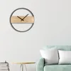 Wall Clocks 35cm Wooden Clock Hanging Decorative Round For Office Living Room Decor