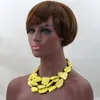 Collier ras du cou jaune épais en pierre naturelle, bijoux de fête audacieux, 5 couleurs, TN143