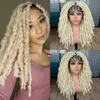 Cabelo de renda cheia dianteira dianteira de 20 polegadas de 20 polegadas Locs faux de tranças bagunçadas perucas de cabelo com cabelos para mulheres para mulheres diretas