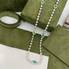 Candy Green Konzentrische Kreise Anhänger Halsketten Damen Silber Niedliche Perlenarmbänder Geniale praktische ineinandergreifende Halskette