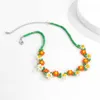 Chokers Salircon Trend Bohemia Rainbow Color Seed Beads Chain Choker Necklace For Women Korean Fashion Small Flowers Accessories Jewelry Y2303