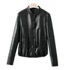 Women's Leather Genuine Sheepskin Suede Coat Women Moto Jacket Suit LF2319SF