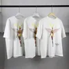 최고 품질 FOG 여성용 남성용 티셔츠 Angel Print Tees 패션 밴드 느슨한 디자이너 스타일 Streetwear Short Sleeve Crew Neck Top