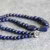 Kedjor halsband 12mm multicolor cyan lapis lazuli semi färdiga stenar bollar gåvor pärlor kvinnor flickor diy smycken gör design