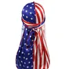 Bandanas Men Durag Satin Fabric Money Pattern Turban Printing Flag Bandanna Silky Doo Rag