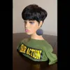 180density Full Short Cut Bob Wigs With Full Bangs Brazilan Full Lace Front Straight Pixie Wig Ombre Blonde Human Hair Wigs For Black Women