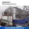 ZONESUN Automatic Liquid Filling Capping Pressing Machine Rotary Plate Perfume Vial Bottle Tube Cap Feeder ZS-AFC9