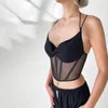 Women's Shapers Sling Corset Women 2023 Body Shaper See Through Sexy Mesh Vest Waist Shapewear Underbust Female Casual Slim Lady Cincher