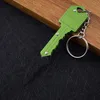 Mini Folding Knife Keychains 10 Colors Defense Key chain Key Shape Pocket Fruit Knifes Multifunctional Tool Self-defense Keychains