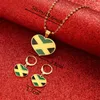 Collier Boucles d'oreilles Set Jamaica Heart Map National Flag Pendant Colliers Bijoux Jamaïcain Cadeaux