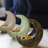 Candle Holders Exquisite Moon Crescent Resin Holder Incense Tube Coffee Shop Study Bedroom Decoration Ornaments