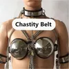 5/8in1 Rostfritt stål Male Chastity Devices Chastity Belt Collar Bra Handcuff Arm ring lårringar med kedja sexig bondage kit G74 4 3