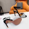 Ankle strap Heeled Sandals Instep rhinestone decoration stiletto Heels women Party Evening shoes open toe luxury designers factory footwear 35-42With box