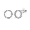 Boucles d'oreilles SILVERHOO 925 en argent Sterling femmes à la mode zircon cubique cercle boucle d'oreille bijoux fins cadeau de fiançailles de mariage