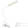 Bordslampor LED -läsning Ljus med klipp - USB uppladdningsbar bokbelysning Ögonskydd 24 LED -lysdioder Flexibel Neck Night Bed Lamp kontakt