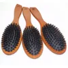 Natural Boar Bristle Hair Brush For Women Men Kid Soft Bristles Brush For Thin and Fine Hair Restore Shine Texture Wooden Handle