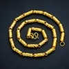 Kedjor Mäns cylindriska snidade blommahalsband 4 5 6 7mm Highly Domineering Big Gold Chain Plated Smyckesfall