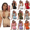 Summer New Women Jumpsuits Solid Color Overalls Pockets Designer Onesies Sexy Zipper Bodysuit Fashion Casual Rompers