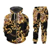 Roupas de corrida ifpd Men's Tracksuit de traje barroco Jackets e calças Conjunto de luxo floral de luxo de luxo de luxo 3D Suites de streetwear