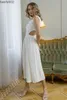 Casual jurken Chiffon Vintage Elegant Formal Evening Party Lange jurken Zwart Wit Sexy Beach Maxi Mouwloze jurken voor vrouwen Zomer 2023 W0315