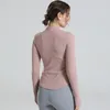 Aktive Shirts für Damen, durchgehender Reißverschluss, Yoga-Top, Workout, Laufen, Sportjacken mit Daumenlöchern, hoch dehnbar, langärmelig, bauchfreie Tops, Activewear