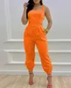 Kvinnors jumpsuits 2023 Summer Suspender Sexig Fashion Backless Bow Print High midja Jumpsuit Kvinnor