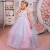 Jolies robes de demoiselle d'honneur multicolores pour mariage, bretelles Spaghetti en dentelle appliquées, robes de bal de fête, longues bouffantes en Tulle à plusieurs niveaux, robe de concours pour petites filles CL2009