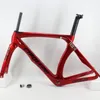 Supports de camion de voiture arrivée rouge 700C course vélo de route T1100 3K cadre de vélo en fibre de carbone fourche tige de selle pince casque 230314