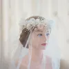 Haarspangen Hochzeit Tiara Hübscher Stoff Blumen Braut Stirnband Gold Farbe Kristall Frauen Haarband Zubehör