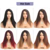 Parrucche sintetiche 14 "Nero crespo dritto femminile capelli naturali donna bionda marrone rosso Yaki alta qualità per le donne 230314