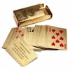 카드 게임 오리지널 방수 럭셔리 24K 골드 포일 도금 포커 프리미엄 매트 플라스틱 보드 선물 컬렉션 드롭 DH5DY