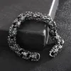 12mm Punk Vintage Men Snake Link Chain Bracelet Matte Brush Black Stainless Steel Hiphop Bike Biker Bracelet Bangle Jewelry