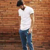 Men's T Shirts 2023 Luxury Clothes Short Sleeve Breathable Loose Solid V-neck Linen T-shirt Dress Shirt Blouse Tops Tee Drop