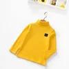 Shirts Boys Girls Casual Turtleneck Children Autumn Winter Baby Long Sleeve Warm Toddlers Clothing Tops Tees 90-130