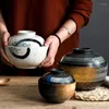 Bowls 1pcs Japanese Style Ceramic Dessert Stew Pot Creative Noodle Soup Ramen Bowl 2 Sizes Options