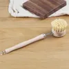 100 pièces brosse de nettoyage en hêtre naturel en bois à Long manche brosses de lavage outil de nettoyage de cuisine multifonctionnel pour Pot de bouteille de vaisselle