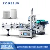 Zonesun afdichtingsmachine kauwgom scheur de flip top dop met dop feeder unscrambler sucker tafelblad zs-xg1870g