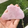 Pink Quartz Jade Guasha Scraping Massage Scraper Facial Massager Acupuncture Gua Sha Board Acupoint Face Eye Care SPA Massages Tool