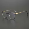 10% OFF Luxury Designer New Men's and Women's Sunglasses 20% Off Japanese-style ins style transparent hand-made fashionable gold plate pure titanium eyeglass frame