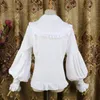 Women's Blouses Shirts Vintage Long Bishop Sleeve Shirt Peter Pan Collar Lolita Blouse 230314