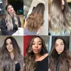 Syntetiska peruker Easihair Long Brown Ombre för kvinnor Naturligt hår WAVY MIDDEL DEL Kvinnlig peruk Cosplay Värmebeständig 230314