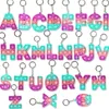 26 Literów Numery Sensory Fidget Pop Bubble Poppers Klucz Klawisz Alfabet Kształt Push Bąbelki Popper Board Blak Puzzle CH2094